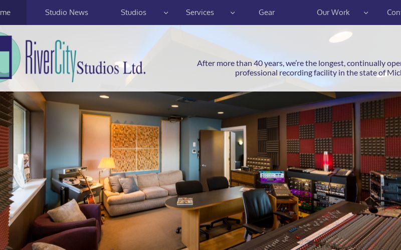 Recording studio interior for River City Studios Ltd