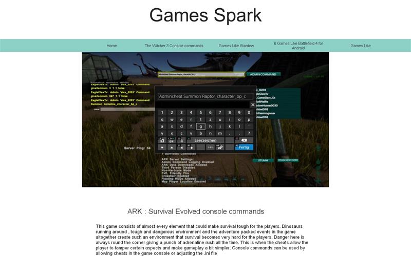 Games Spark Ark Survival Evolved Console Commands