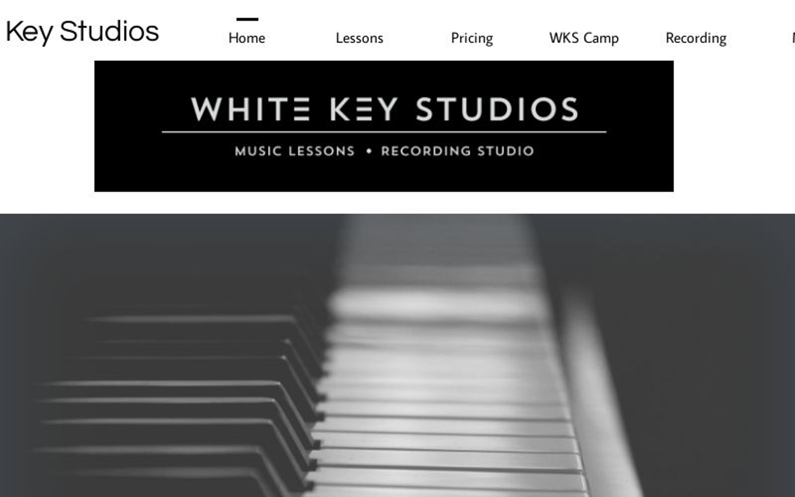 Recording studio interior for White Key Studios