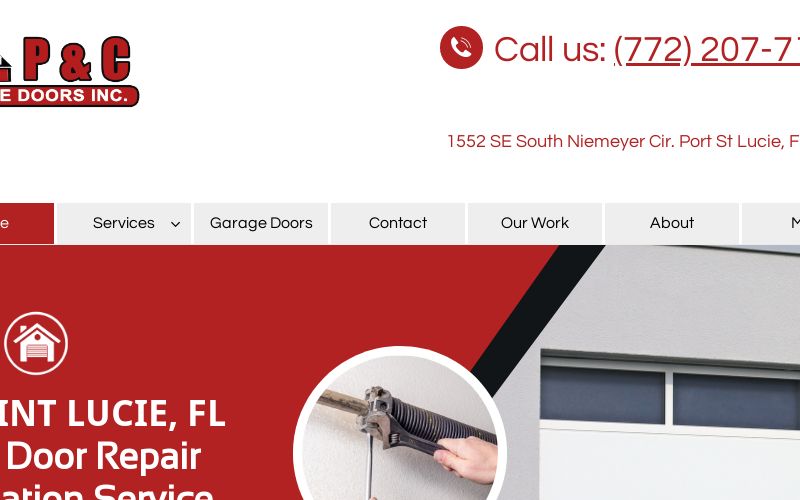 P&C Garage Door Repair and Installation Service Port Saint Lucie.