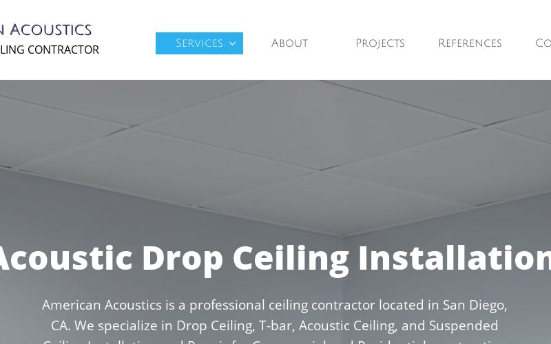 Acoustical Ceiling Services, Repair, Installation, Contractor