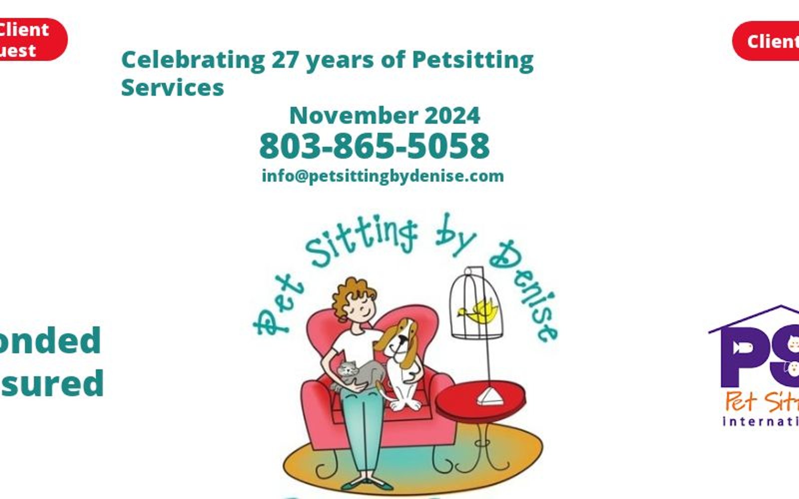 Pet Sitters Columbia, SC Pet Sitting by Denise