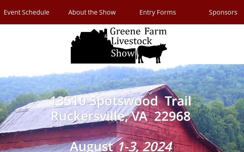 Greene Farm & Livestock Show Event Schedule