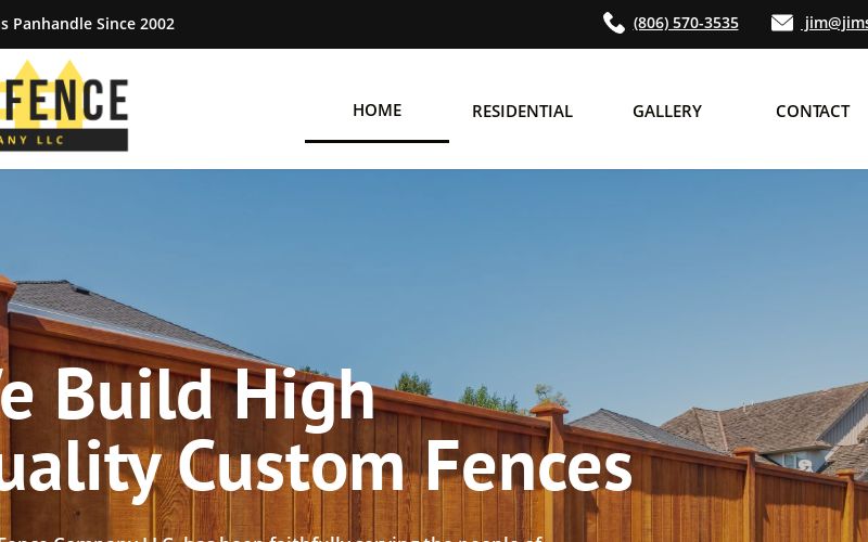 Jim's Fence Company LLC. Amarillo TX Fence Contractor