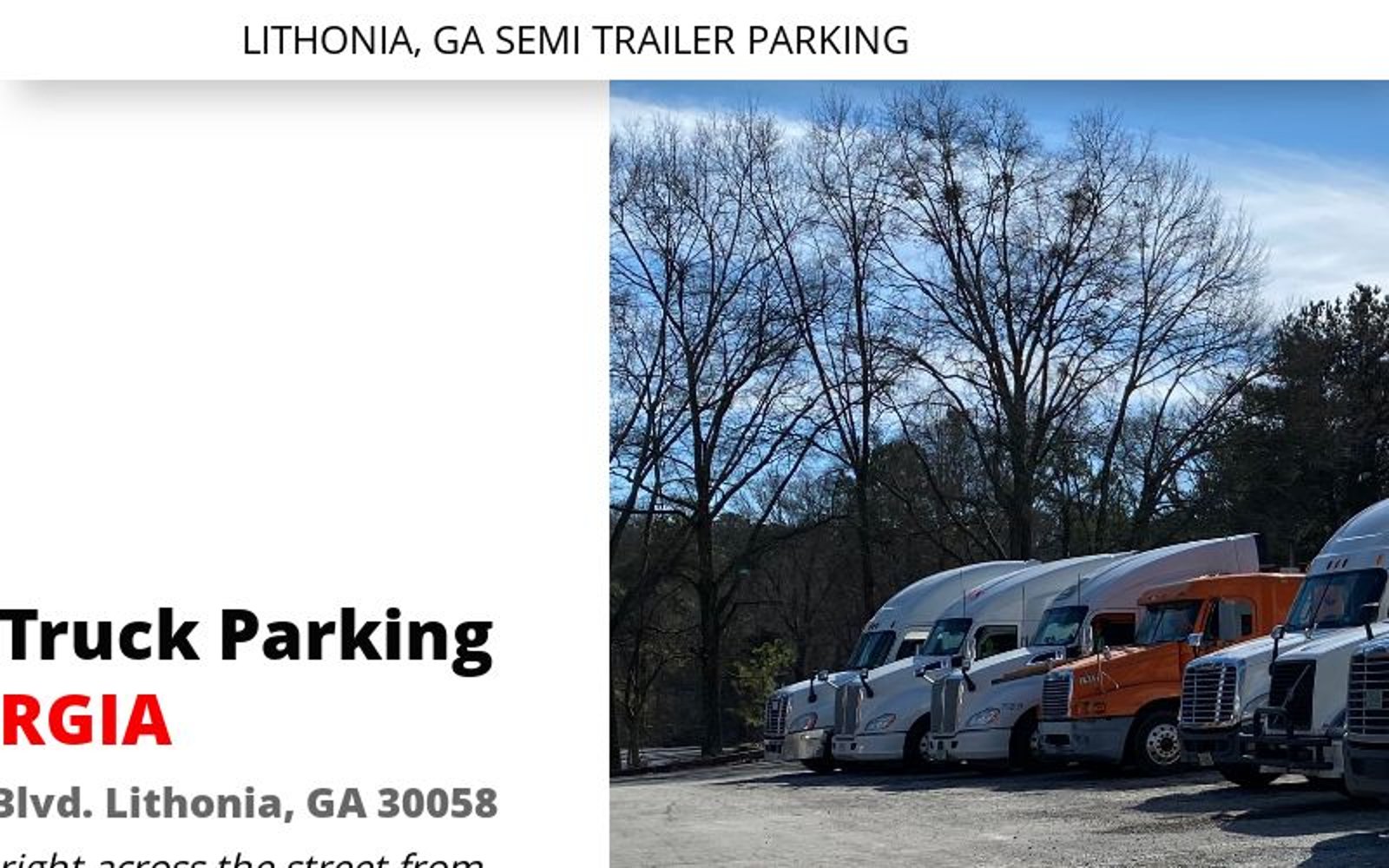 Semi Truck & Trailer Storage in Lithonia GA