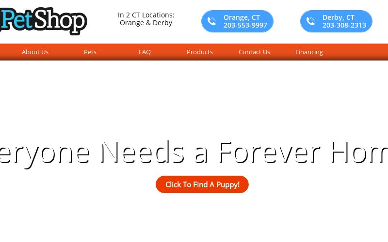 CT Pet Store and Supplies - Orange and Derby - A to Z Pet Store