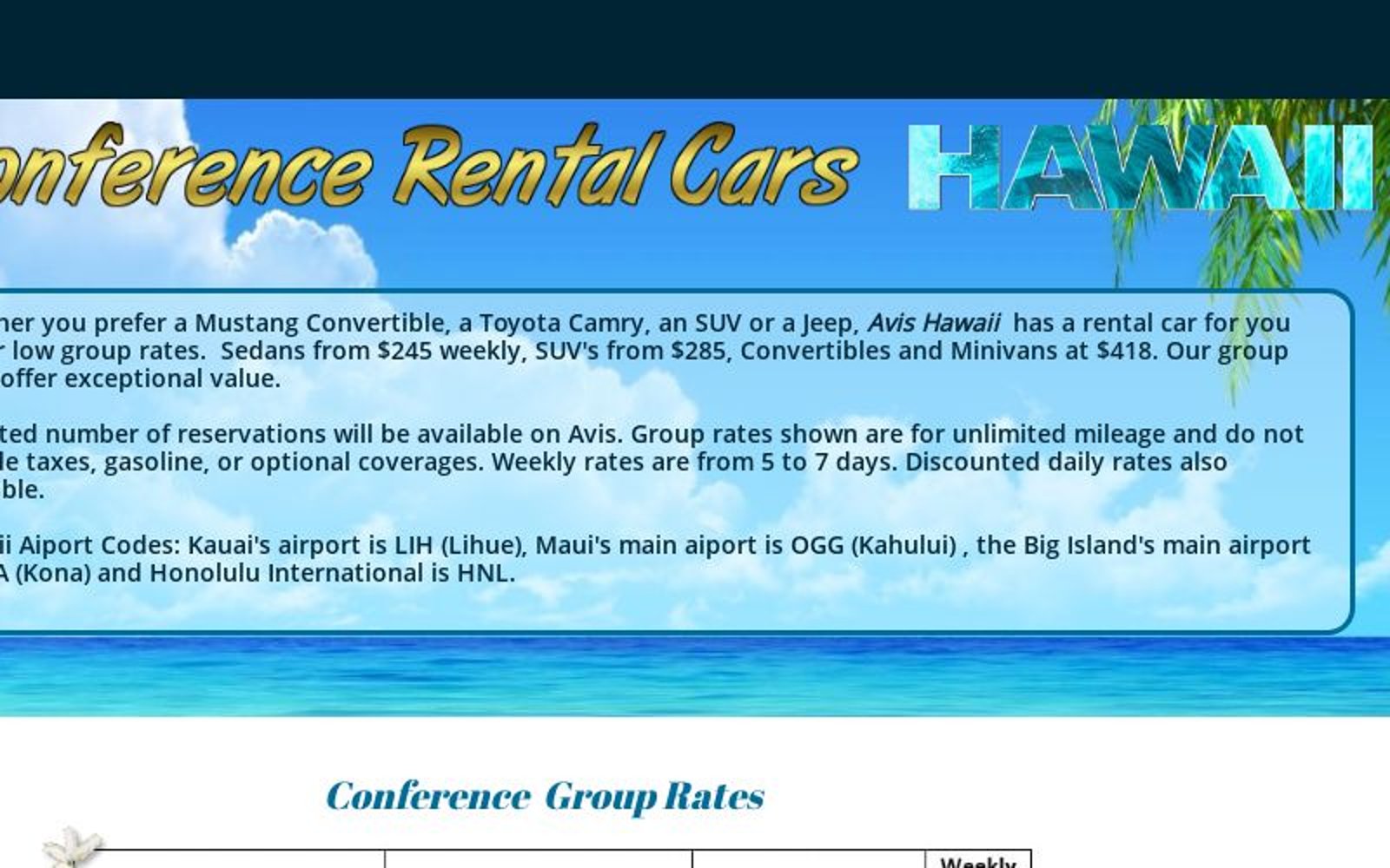 Conference Cars Hawaii 2024