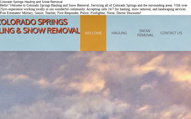COLORADO SPRINGS HAULING AND SNOW REMOVAL