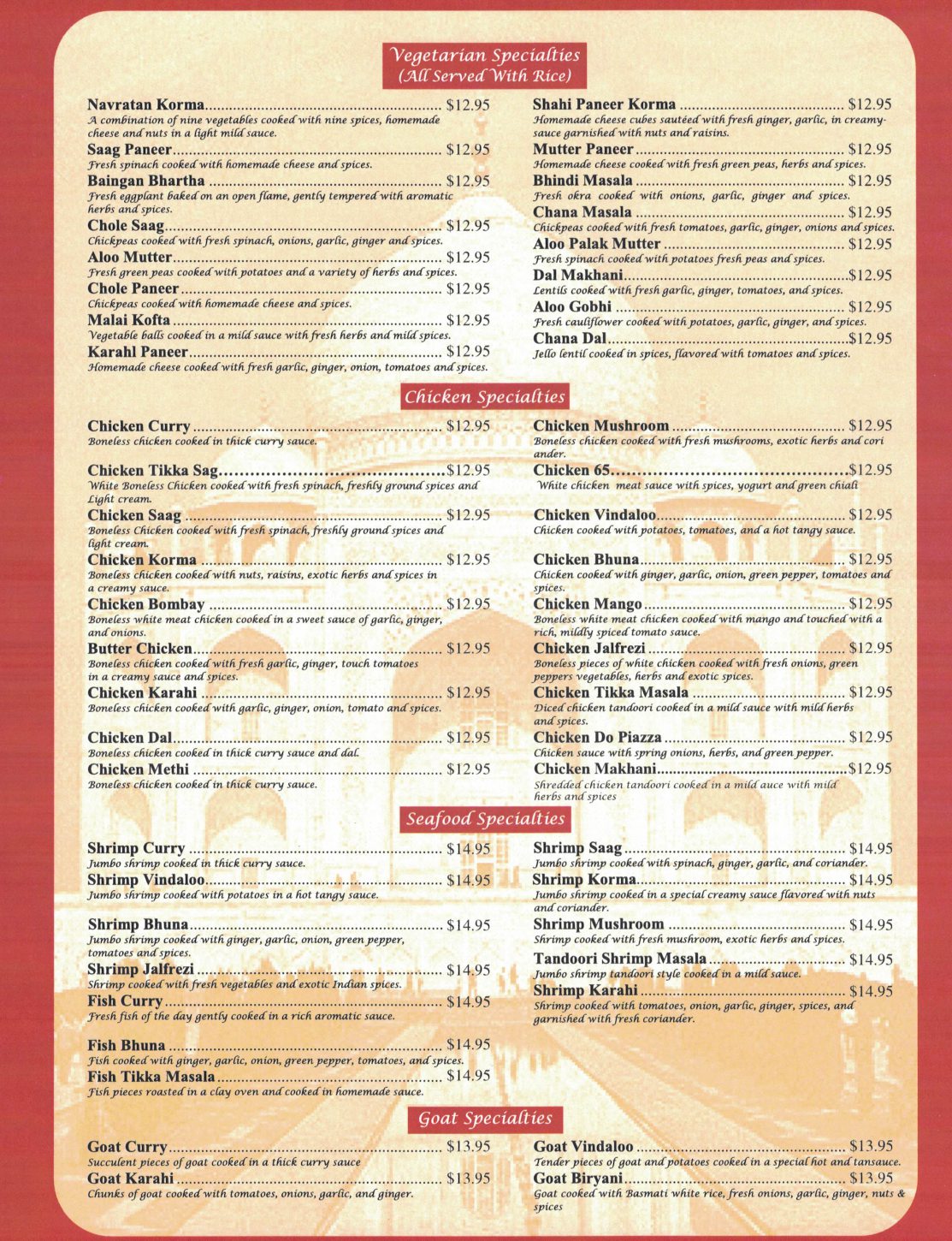 Our Menu