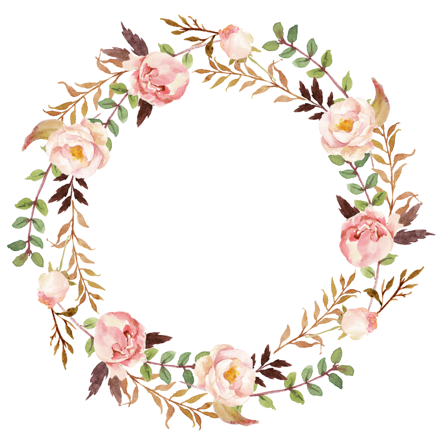 Download Black And White Floral Wreath Transparent Background ...