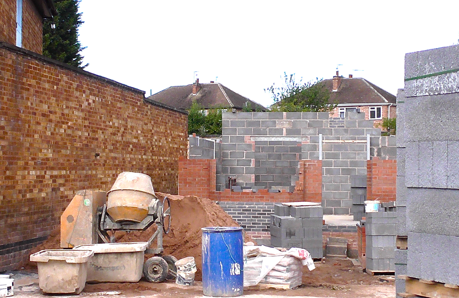 building site, brickwork, blockwork