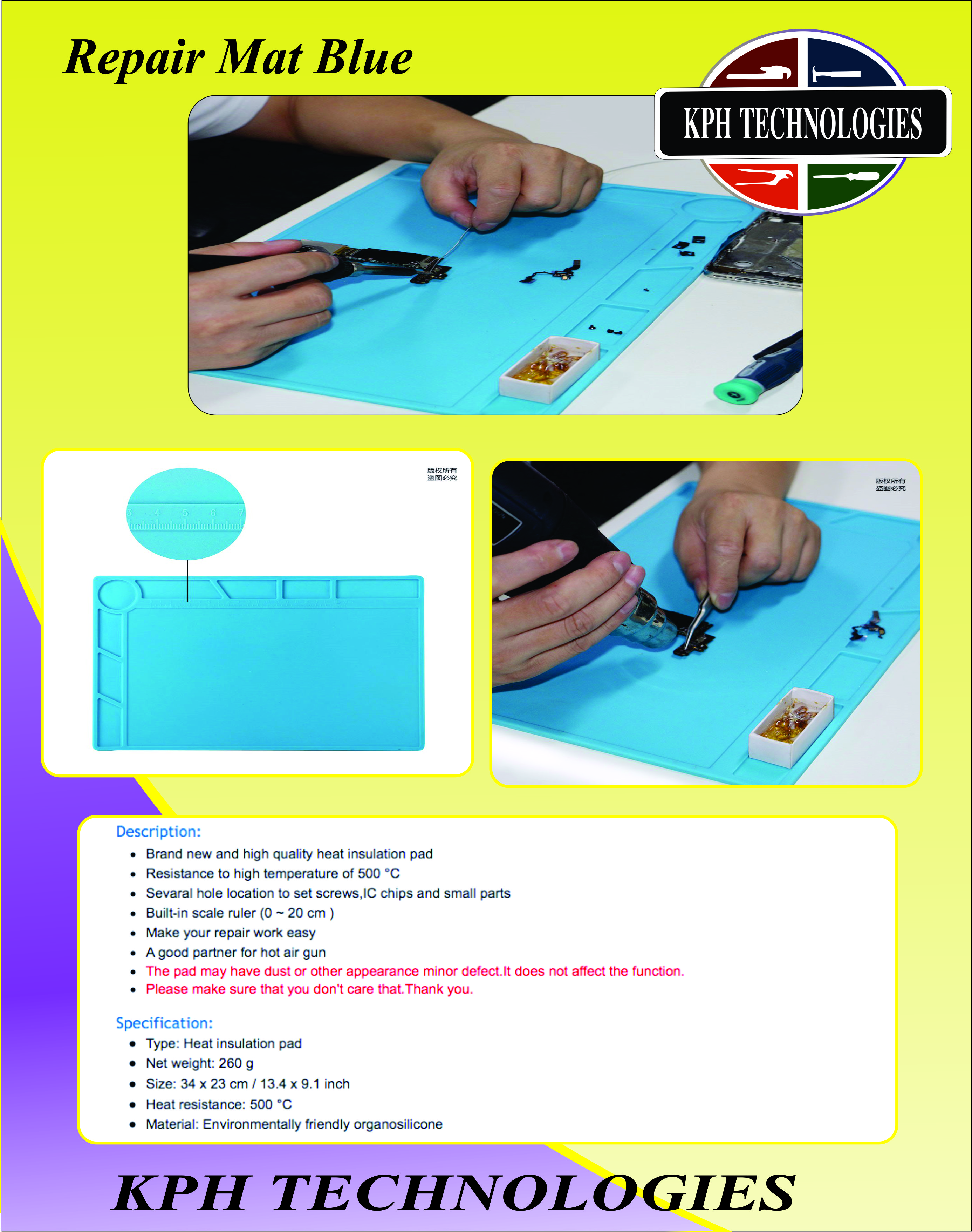 Silicone High Temperature Resistant Heat Insulation Mat with Scale Rul