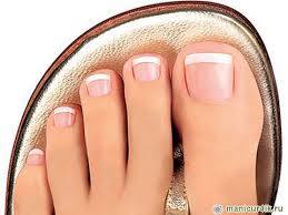 French Pedicure style with Shellac Colour