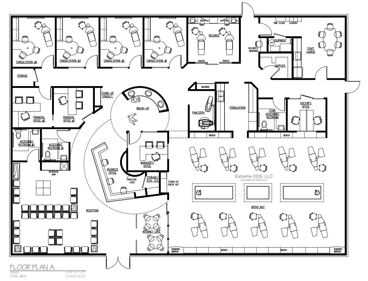 Dental Office Floor Plans, Orthodontic and Pediatric