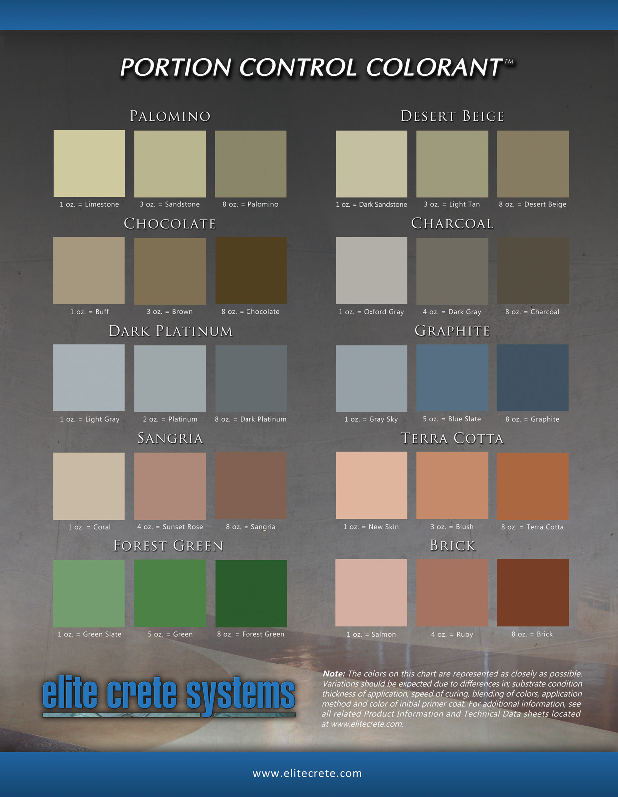 Color Crete Color Chart