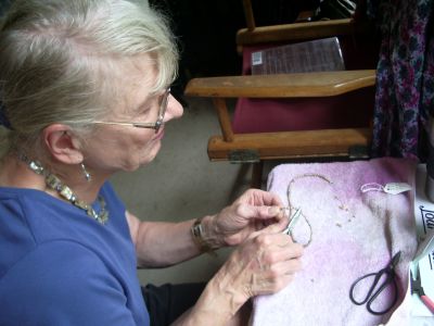 Artist working at show. 