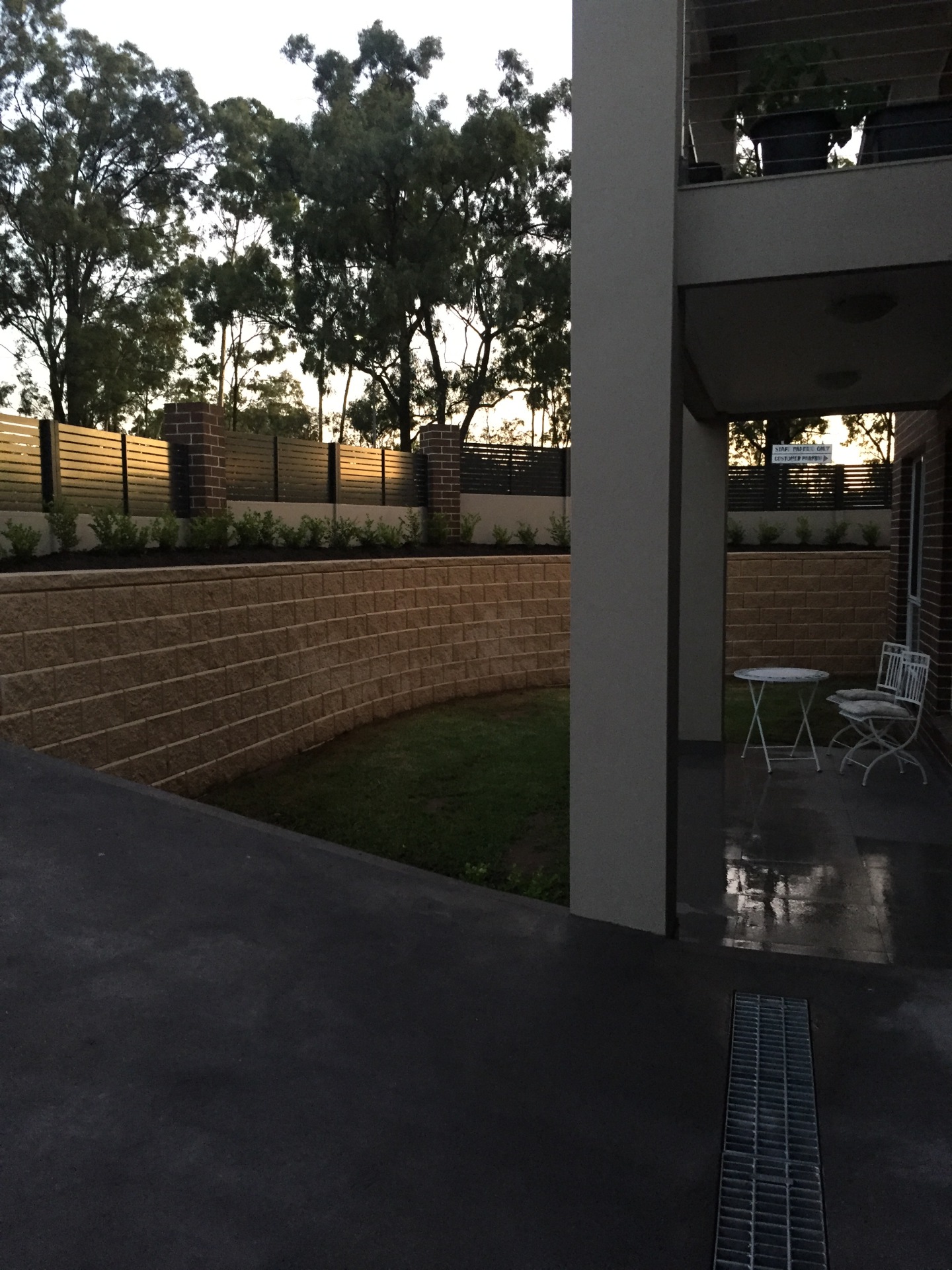 Driveway, Landcaping and retiaining wall complete