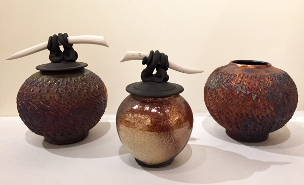 Spirit Warrior Pots Raku Jeff Chang