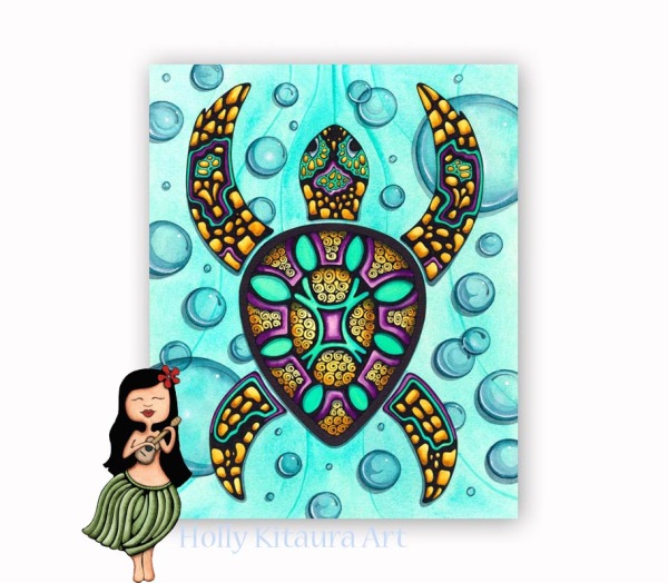 Blue Honu Holly K giclee