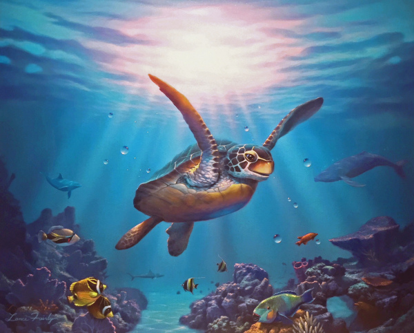 Hawaiian Honu Giclee Lance Fairly