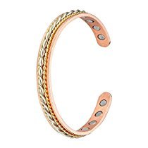 Copper Bracelet - For Magnetic Therapy in Gold Braid - $21.99