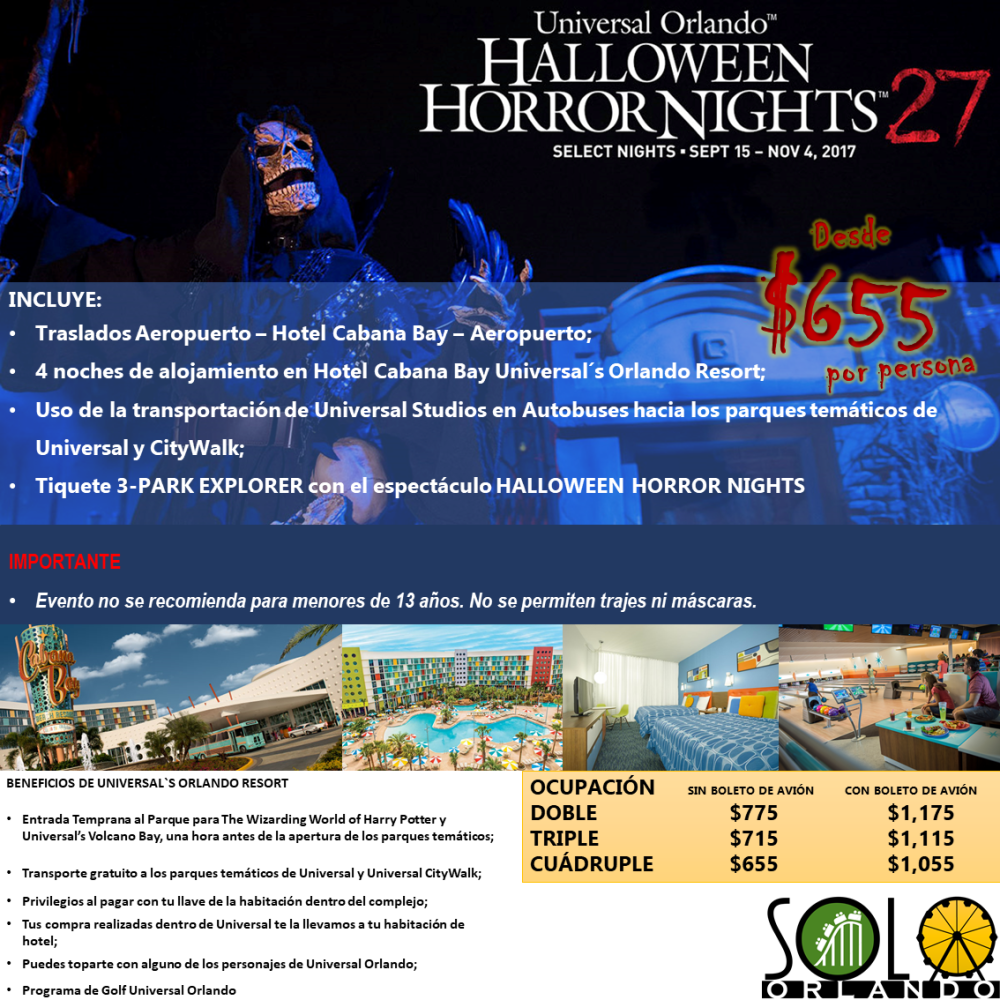 Promocion Universal Horror Nights