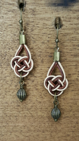 Knotted Brown Ant Brass Earrings