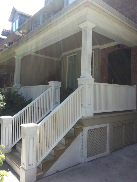 columns, porch, veranda, cornice molding, porch ceiling, exterior trim, exterior carpentry, exterior wood work, toronto homes, window trim, roof dormers, cornice moulding