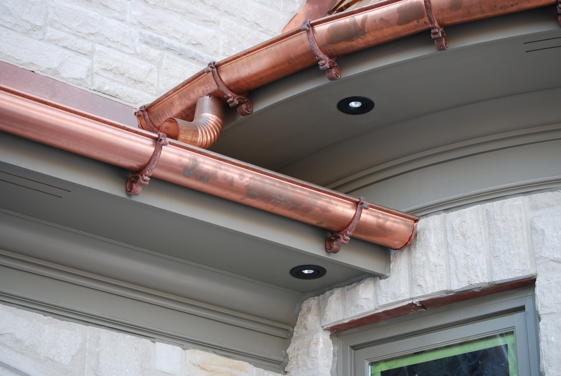 soffit, fasia, frieze board, cornice moulding, Leed home clad in pre-dipped and treated cedar shakes