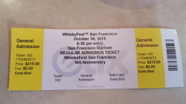 2015 WhiskyFest SF ticket