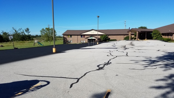 Church parking lot in Columbia, MO.