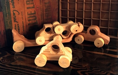 Wooden Toy Truck & Cars