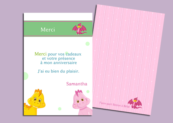 Remerciements, thank you, card, carte