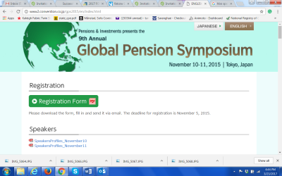 P&I's Global Pension Symposium -Tokyo - 2015, 2014 & 2013