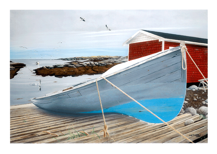 Fishing boat on the beach print by Panoramic Images