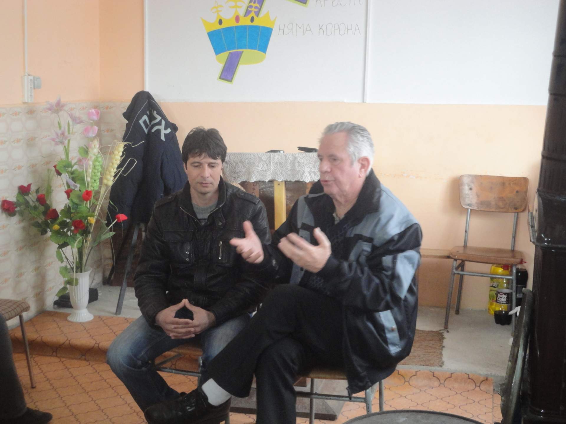 Nichola translating in Bulgaria 