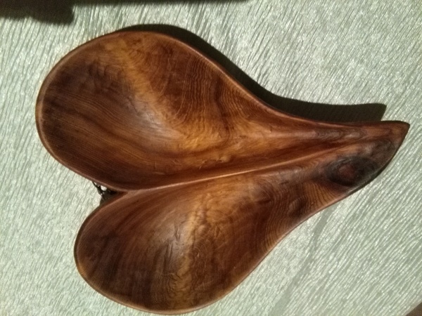 Western red cedar heart bowl with partition