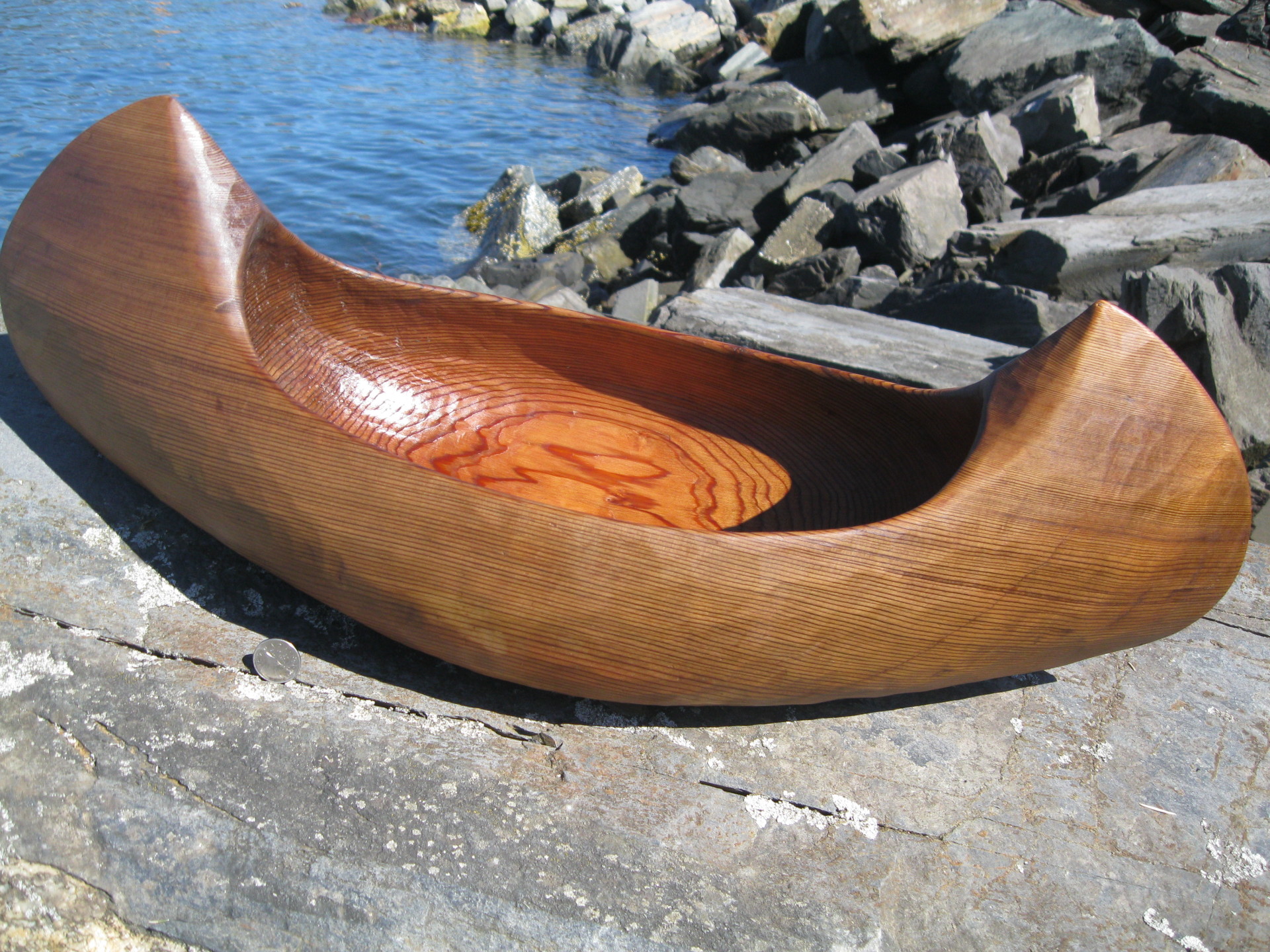 Western red cedar canoe bowl