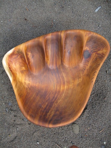 Western red cedar bear paw bowl