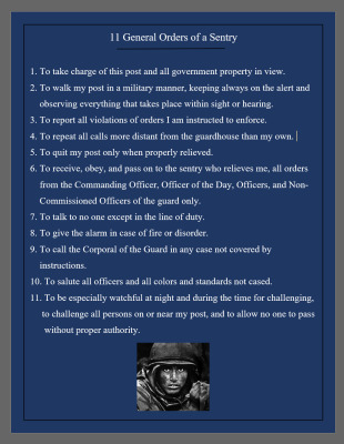 us army general orders of a sentry