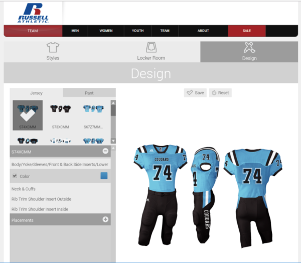 russell athletic uniform builder