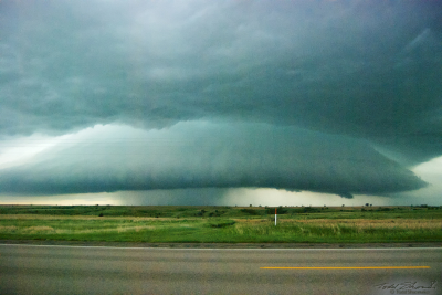 A low hanging shelf cloud is seen over southwestern Nebraska on June 4, 2008.