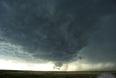 Vertical supercell structure seen in southeastern Colorado.