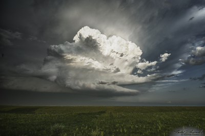 A new cumulus updraft, the building block of supercells, forms over central Kansas.