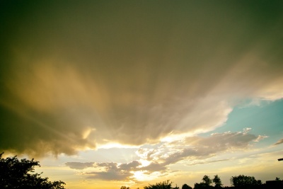 Anti-crepuscular rays over Albuquerque.