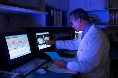 Doctor conducting research