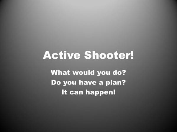 Active Shooter - next course available