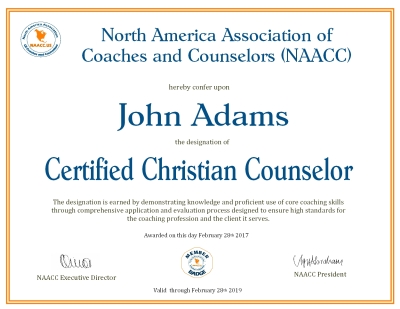 Christian Counseling Certification Licensed to NEU New England