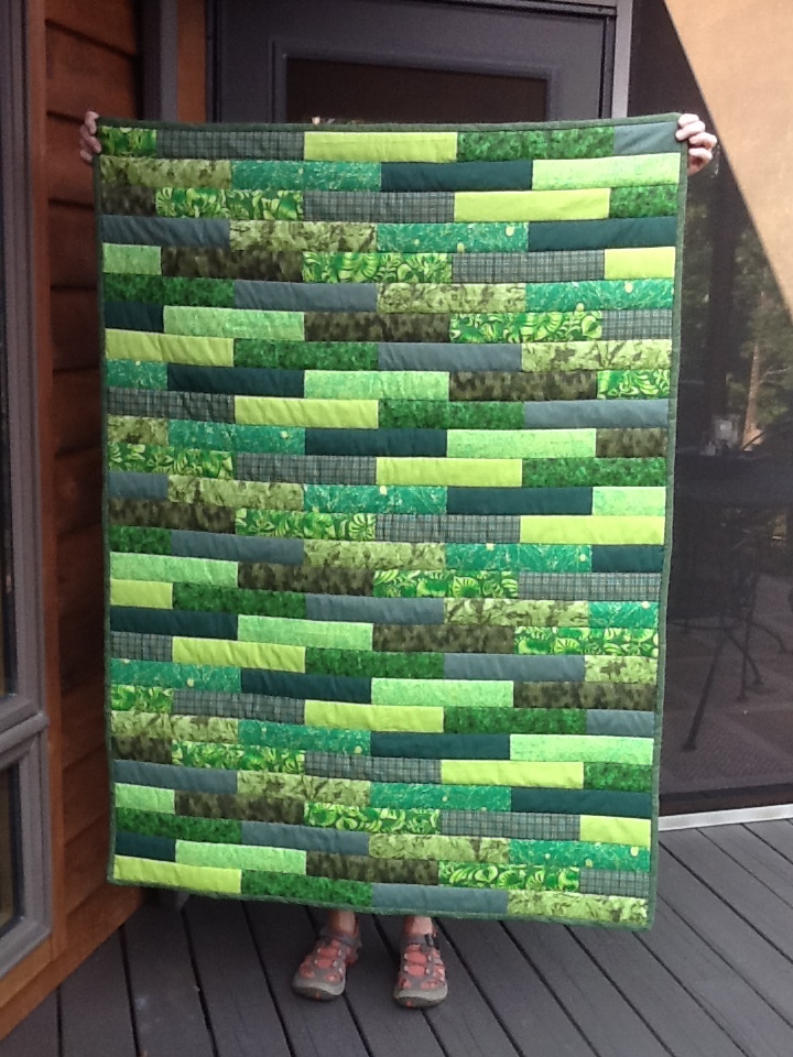 Block pattern in shades of green