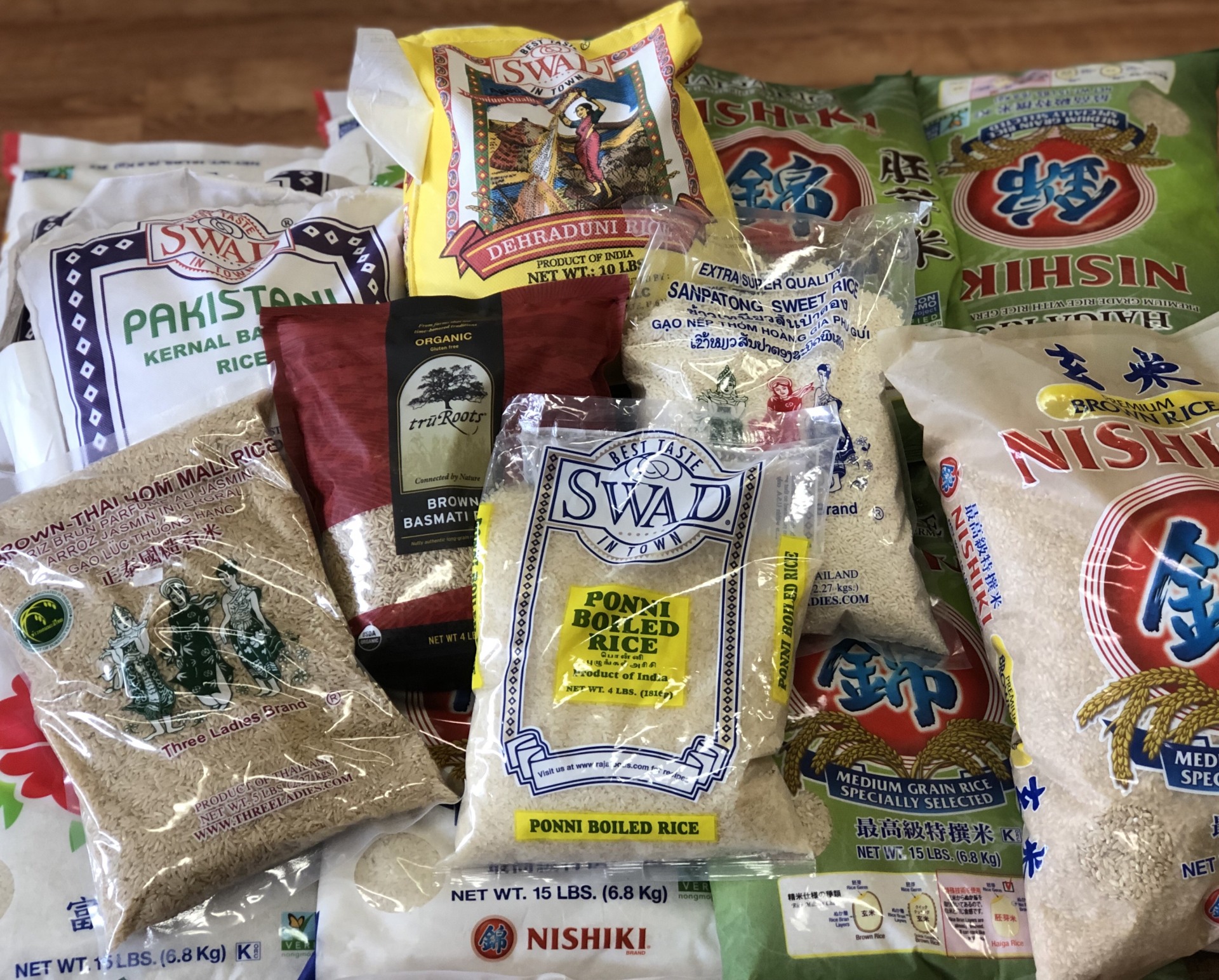 Rice varieties for international dishes available at NoCo International Groceries